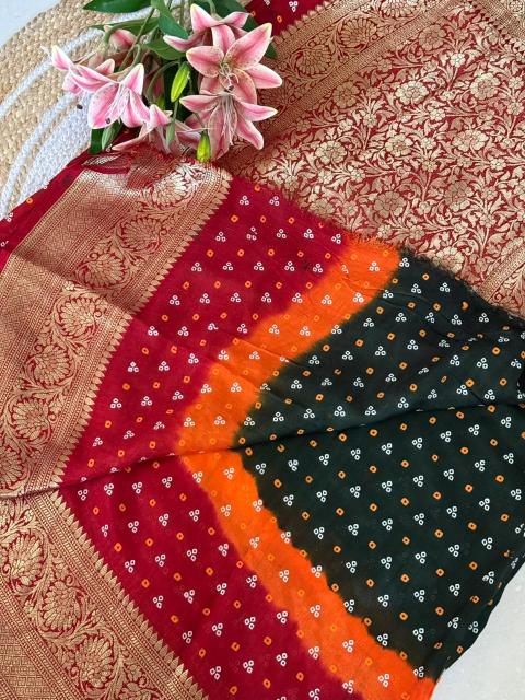 Vastrangan kanjivaram bandhani saree wholesale ladies